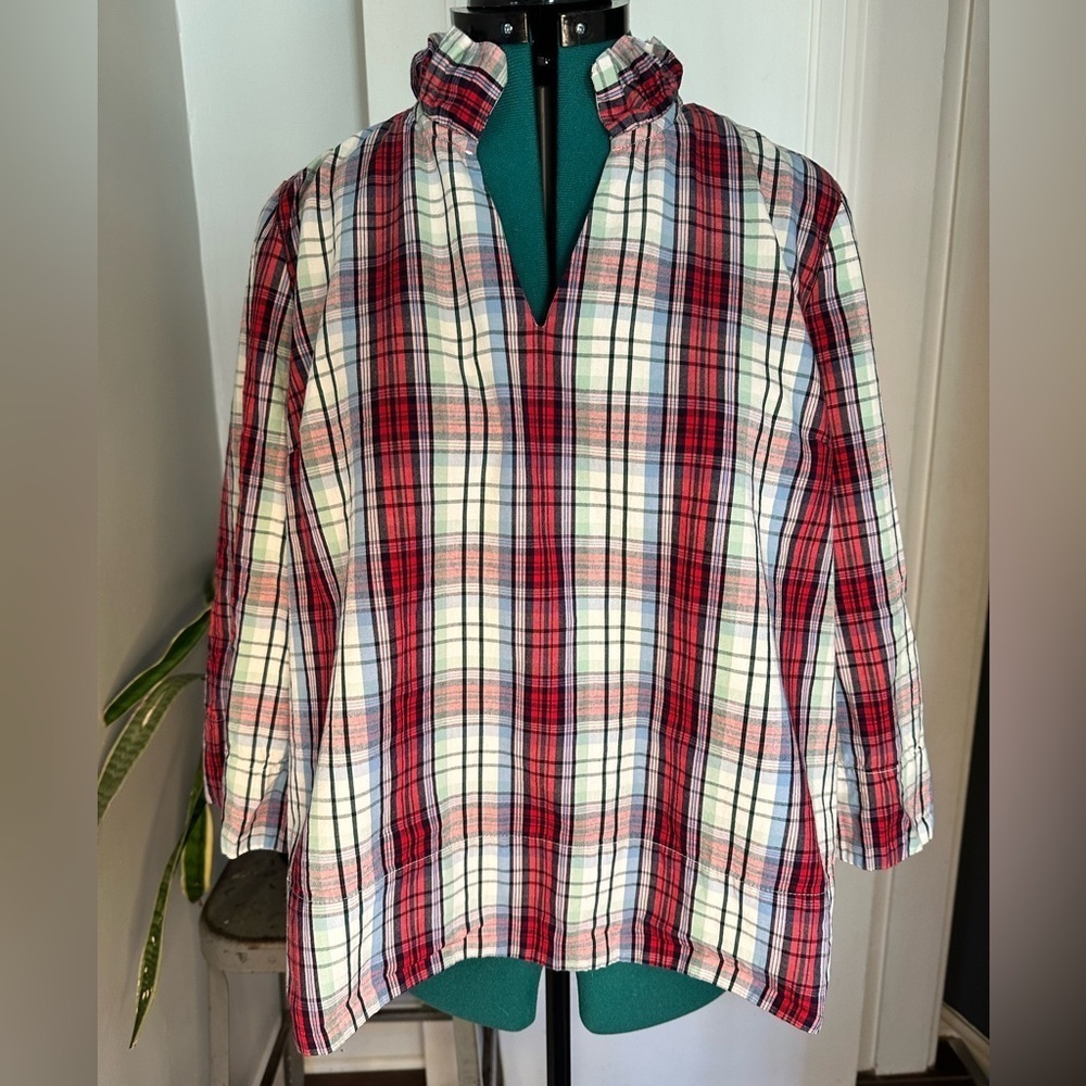 Crown & Ivy Multicolor Plaid Blouse large